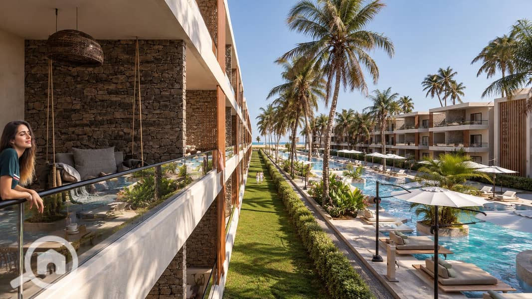 9 Sunlit Tropical Resort Balcony View. png