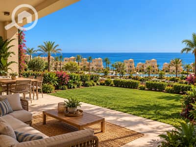 2 Bedroom Chalet for Sale in Ain Sukhna, Suez - Sunlit Mediterranean Resort Terrace by the Sea. png 2 Bedroom Chalet for Sale in Ain Sukhna, Suez - Sunlit Mediterranean Resort Terrace by the Sea. png