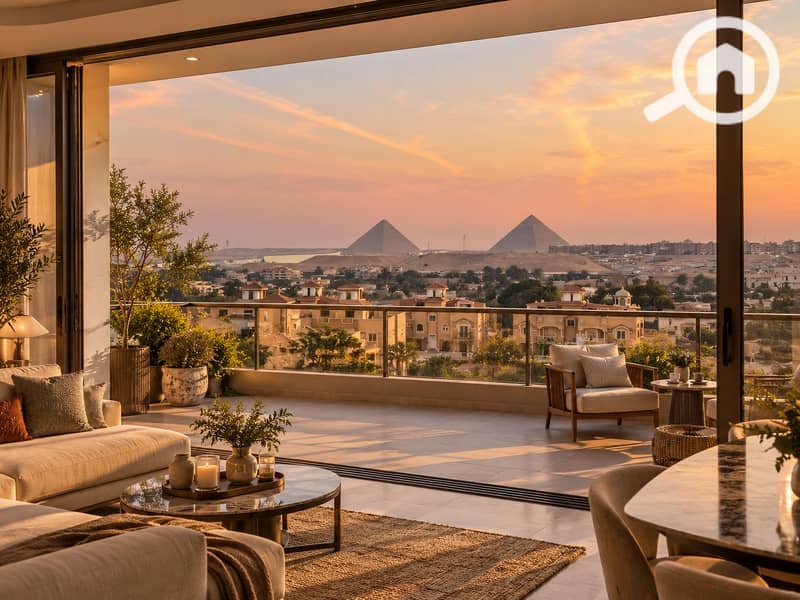 Sunset Living Room Overlooking Pyramids. png Sunset Living Room Overlooking Pyramids. png