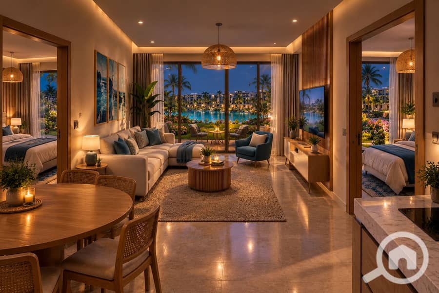 52 Luxury Resort Living Room at Dusk. png
