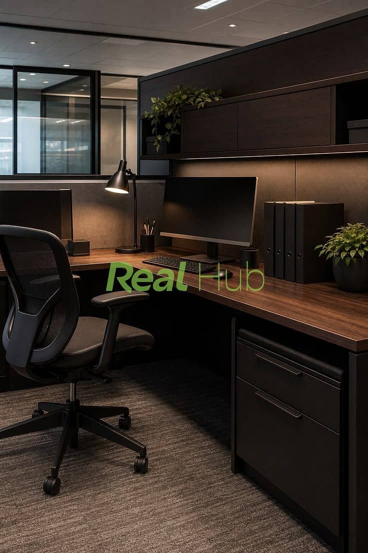 4 12 Dark Moody Office Cubicle Decor Ideas_ Dramatic, Cozy, and Atmospheric _ AZMIND. jpeg