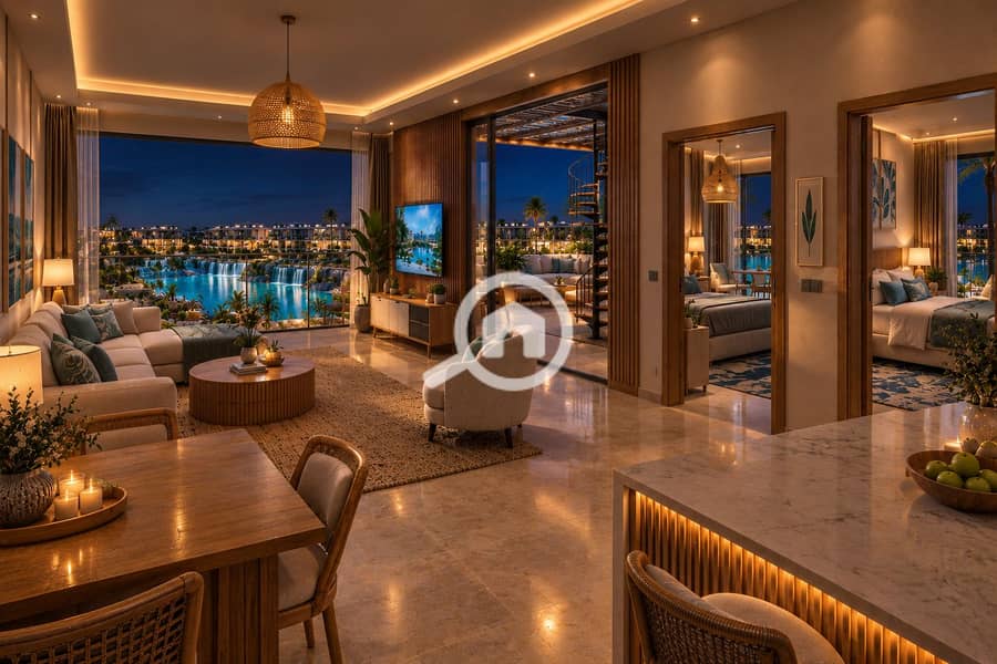 54 Luxurious Coastal Resort Living at Night. png