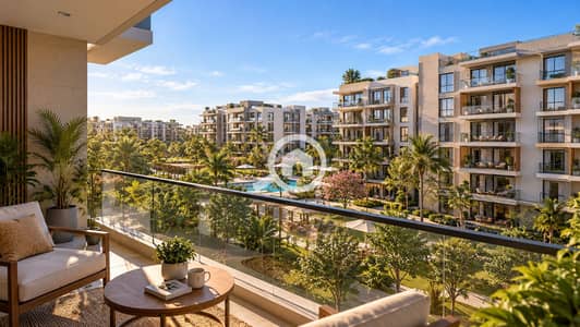 2 Bedroom Apartment for Sale in Shorouk City, Cairo - Luxury Balcony Overlooking a Garden Resort. png 2 Bedroom Apartment for Sale in Shorouk City, Cairo - Luxury Balcony Overlooking a Garden Resort. png