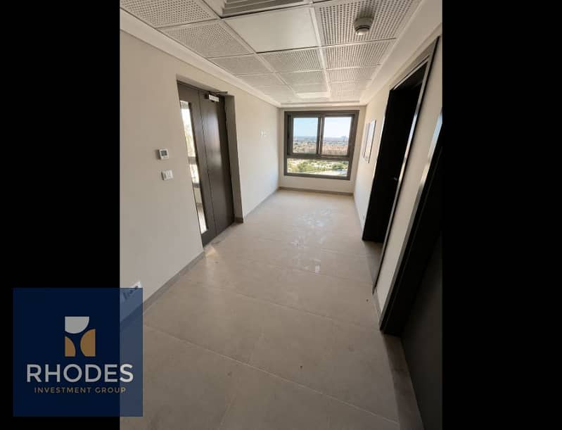 8 Modern Sunlit Hallway with City View. png