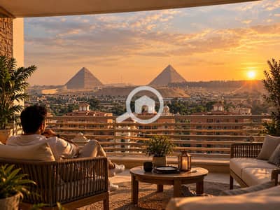 استوديو للبيع في 6 اكتوبر، الجيزة - Golden Hour Balcony Overlooking the Pyramids. png استوديو للبيع في 6 اكتوبر، الجيزة - Golden Hour Balcony Overlooking the Pyramids. png