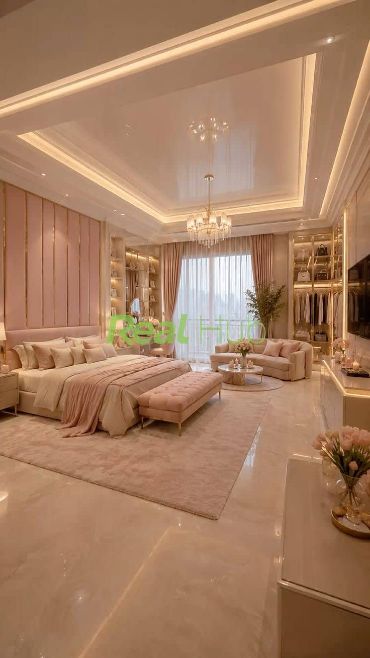 6 Luxury Pink Beige Bedroom ✨ _ Elegant Sultan Bedroom Decor. jpeg