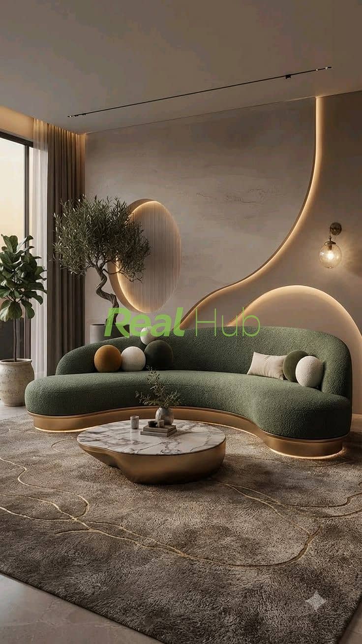 5 Luxury Modern Green Sofa Living Room _ Elegant Interior Design. jpeg