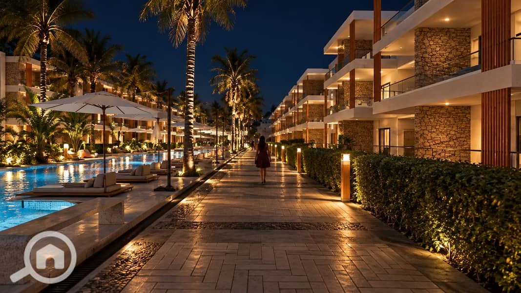 4 Midnight Resort Walkway Reflections. png