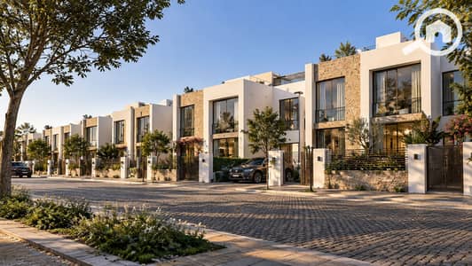 تاون هاوس 3 غرف نوم للبيع في 6 اكتوبر، الجيزة - Modern Townhouse Row in Warm Daylight. png