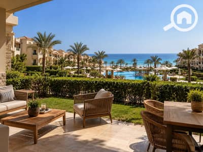 شاليه 3 غرف نوم للبيع في العين السخنة، السويس - Sunny Mediterranean Resort Terrace by the Sea. png