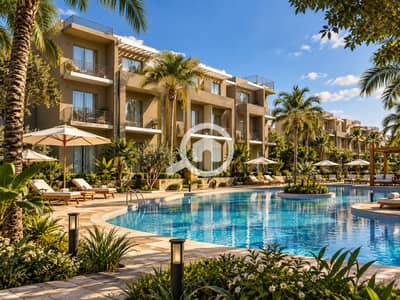 شاليه 2 غرفة نوم للبيع في العين السخنة، السويس - Sunlit Tropical Courtyard Pool Resort. png