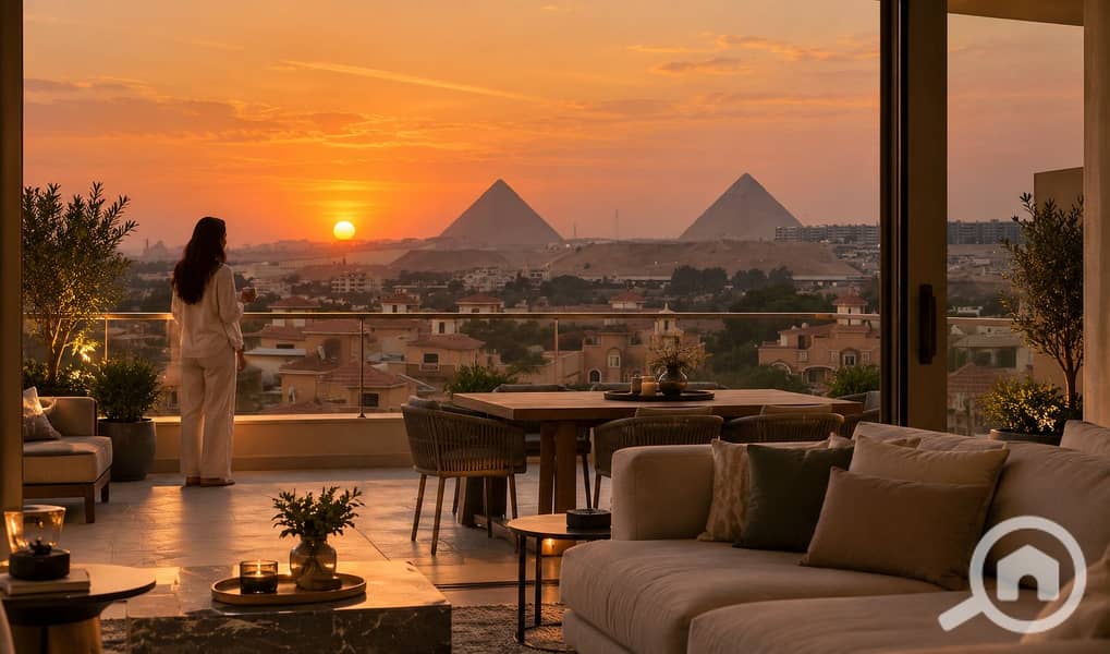 Sunset Serenity Over the Giza Pyramids. png Sunset Serenity Over the Giza Pyramids. png