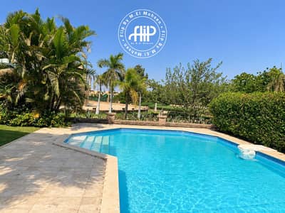 4 Bedroom Villa for Rent in Sheikh Zayed, Giza - Sunny Tropical Backyard Pool. png