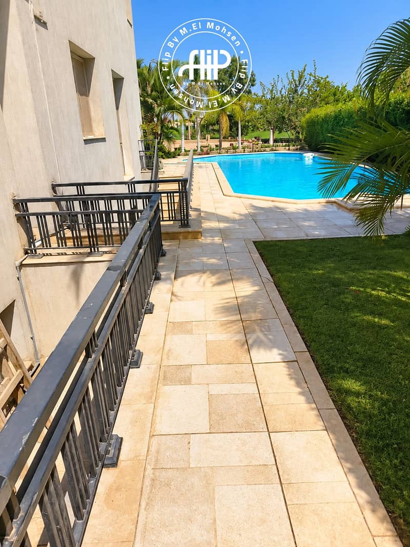 4 Sunlit Poolside Walkway and Garden. png