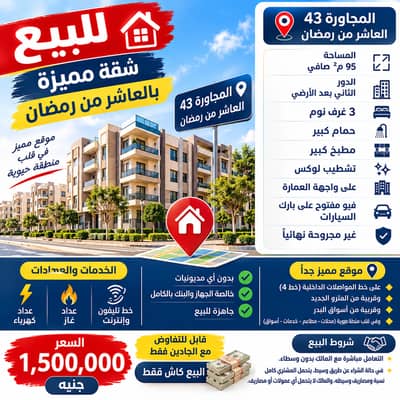 3 Bedroom Flat for Sale in 10th of Ramadan, Sharqia - شقة للبيع مجاورة 43 - تواصل واتس اب فقط - الرقم في الوصف 3 Bedroom Flat for Sale in 10th of Ramadan, Sharqia - شقة للبيع مجاورة 43 - تواصل واتس اب فقط - الرقم في الوصف
