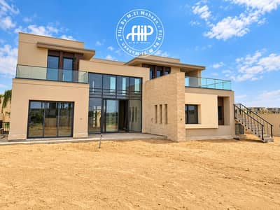 4 Bedroom Twin House for Sale in Sheikh Zayed, Giza - Modern Beige Villa Under Blue Skies. png