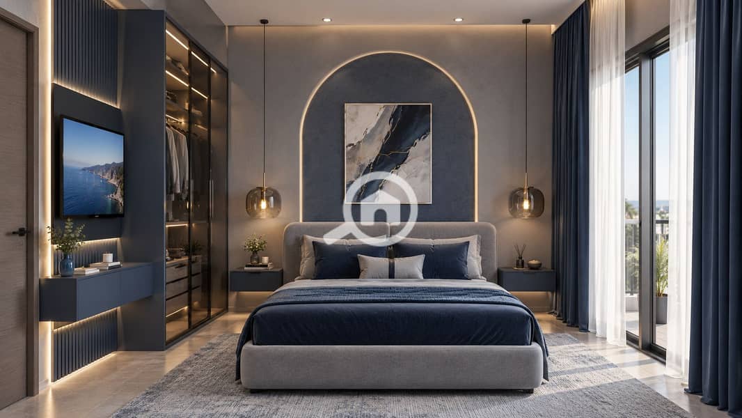6 Luxurious Navy and Grey Bedroom. png