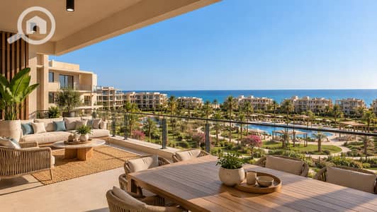 شاليه 2 غرفة نوم للبيع في العين السخنة، السويس - Luxurious Coastal Resort Terrace. png