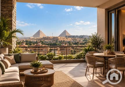 Studio for Sale in 6th of October, Giza - Luxurious Terrace with Pyramid Views. png