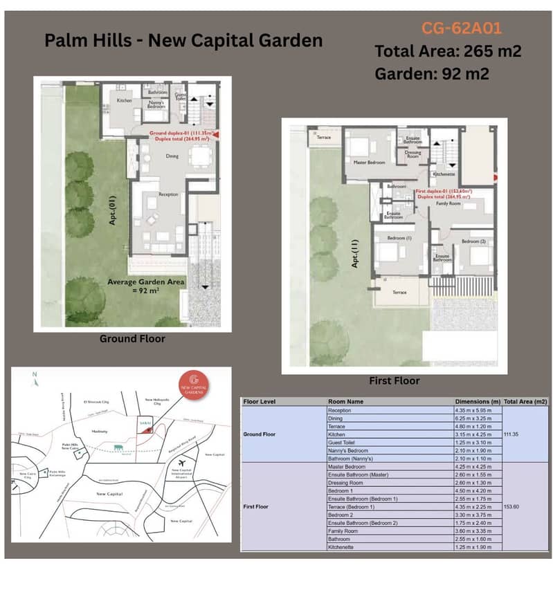 Palm Hills Captial Gardens Duplex + 92m² private garden Palm Hills Captial Gardens Duplex + 92m² private garden
