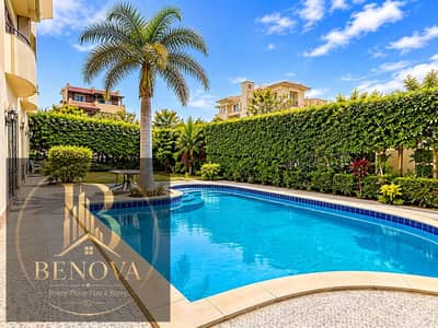 5 Bedroom Villa for Rent in Shorouk City, Cairo - Sunny Backyard Pool Oasis. png